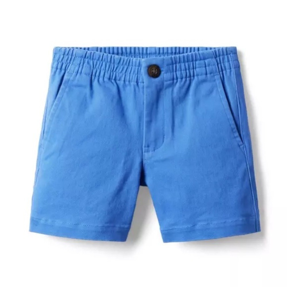 NWT JANIE and JACK Twill Pull-on Shorts in Midday Blue Boys size 2T 100045586